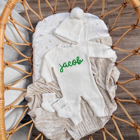 Custom Knitted Name Romper