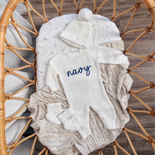 Custom Knitted Name Romper