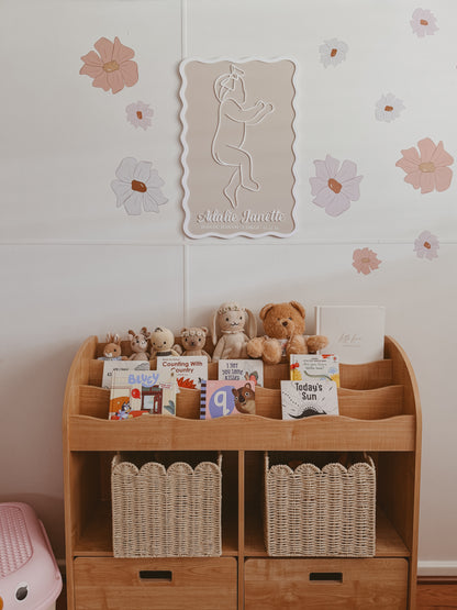 Wavy Acrylic 1:1 Scale Custom Birth Plaque
