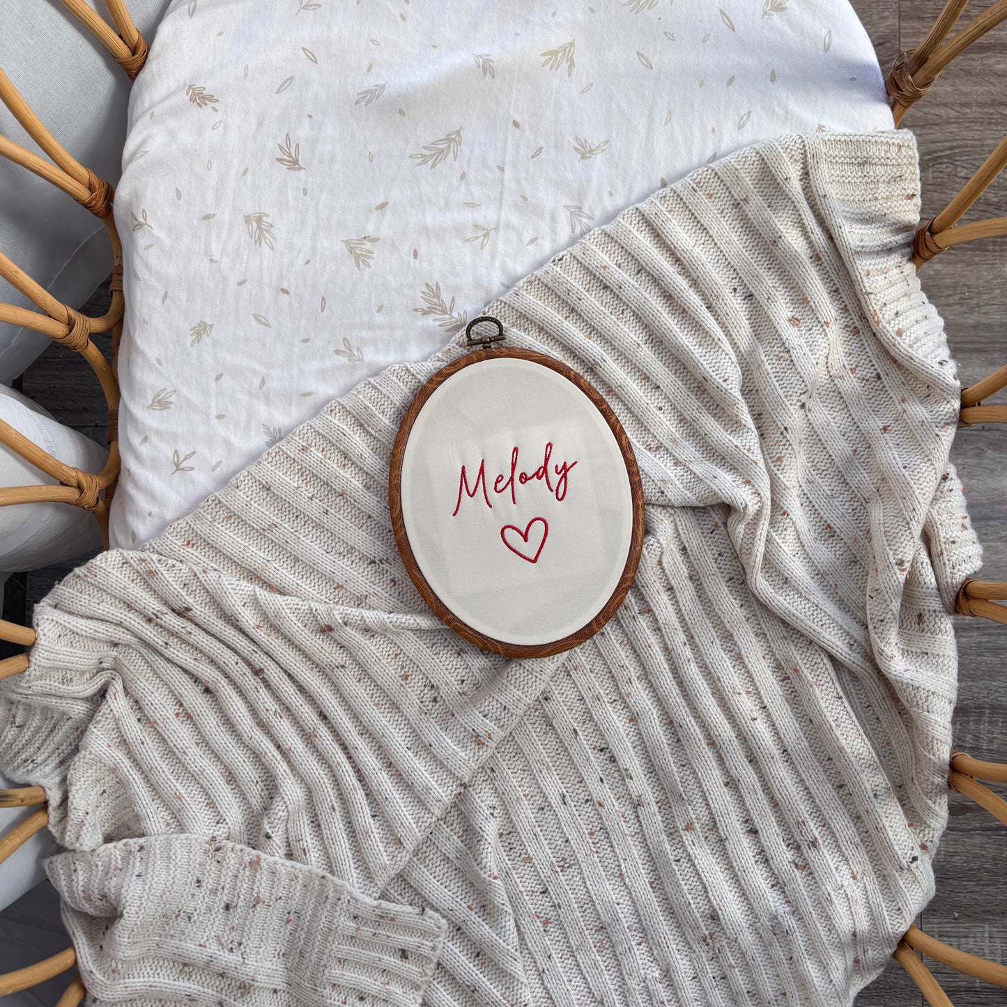 Custom Oval Embroidered Name Sign