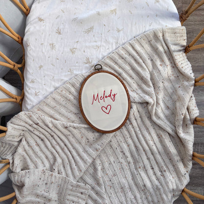 Custom Oval Embroidered Name Sign