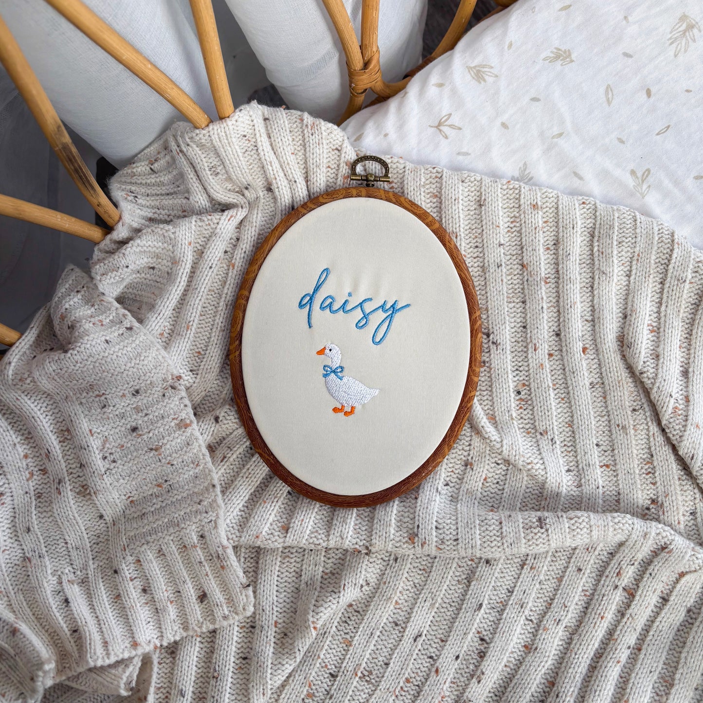 Custom Oval Embroidered Name Sign