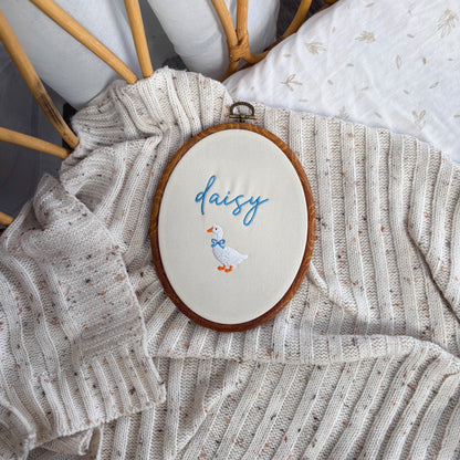 Custom Oval Embroidered Name Sign