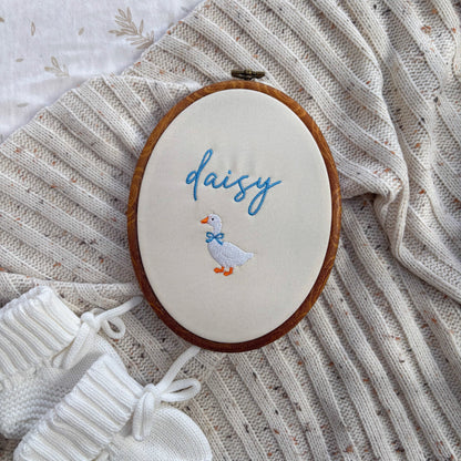 Custom Oval Embroidered Name Sign