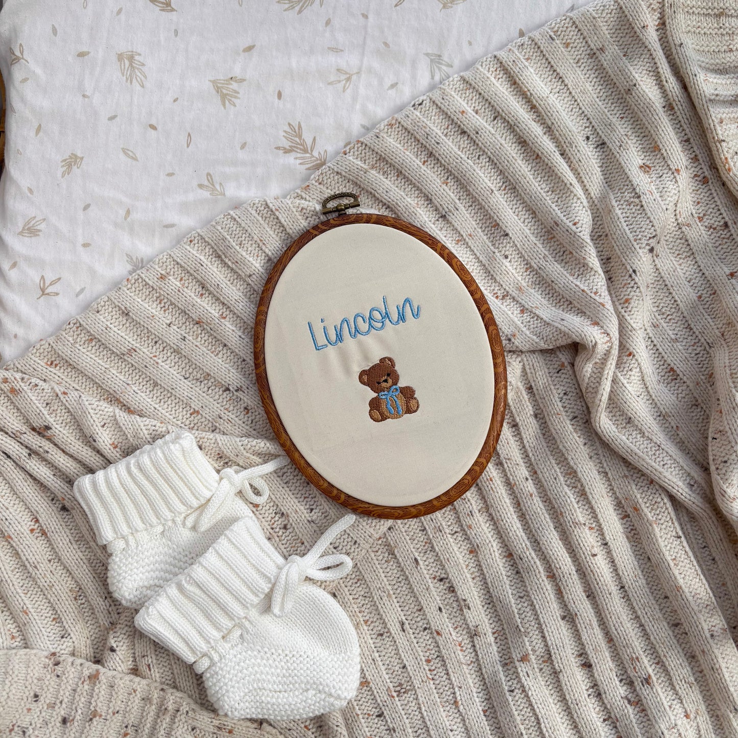 Custom Oval Embroidered Name Sign