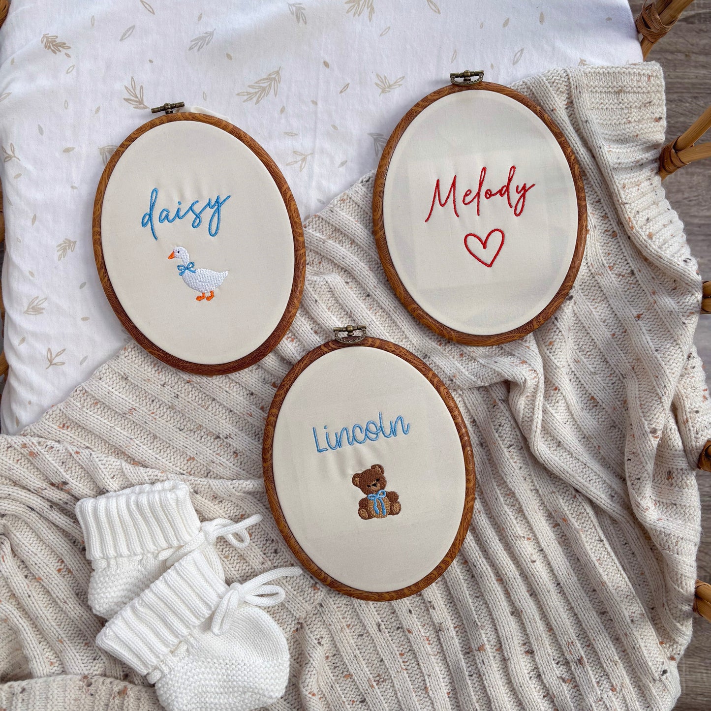 Custom Oval Embroidered Name Sign