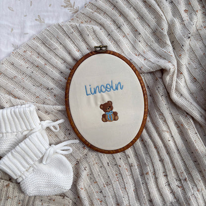 Custom Oval Embroidered Name Sign