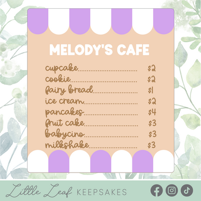 Children's Cafe Menu Sign