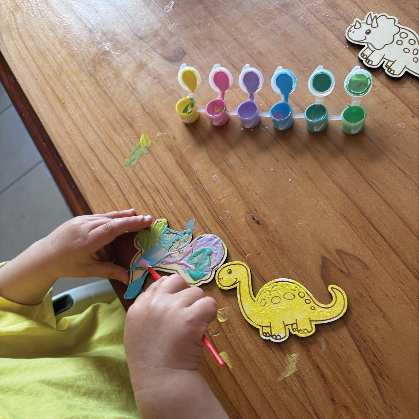 DIY Wooden Painted Dinosaurs