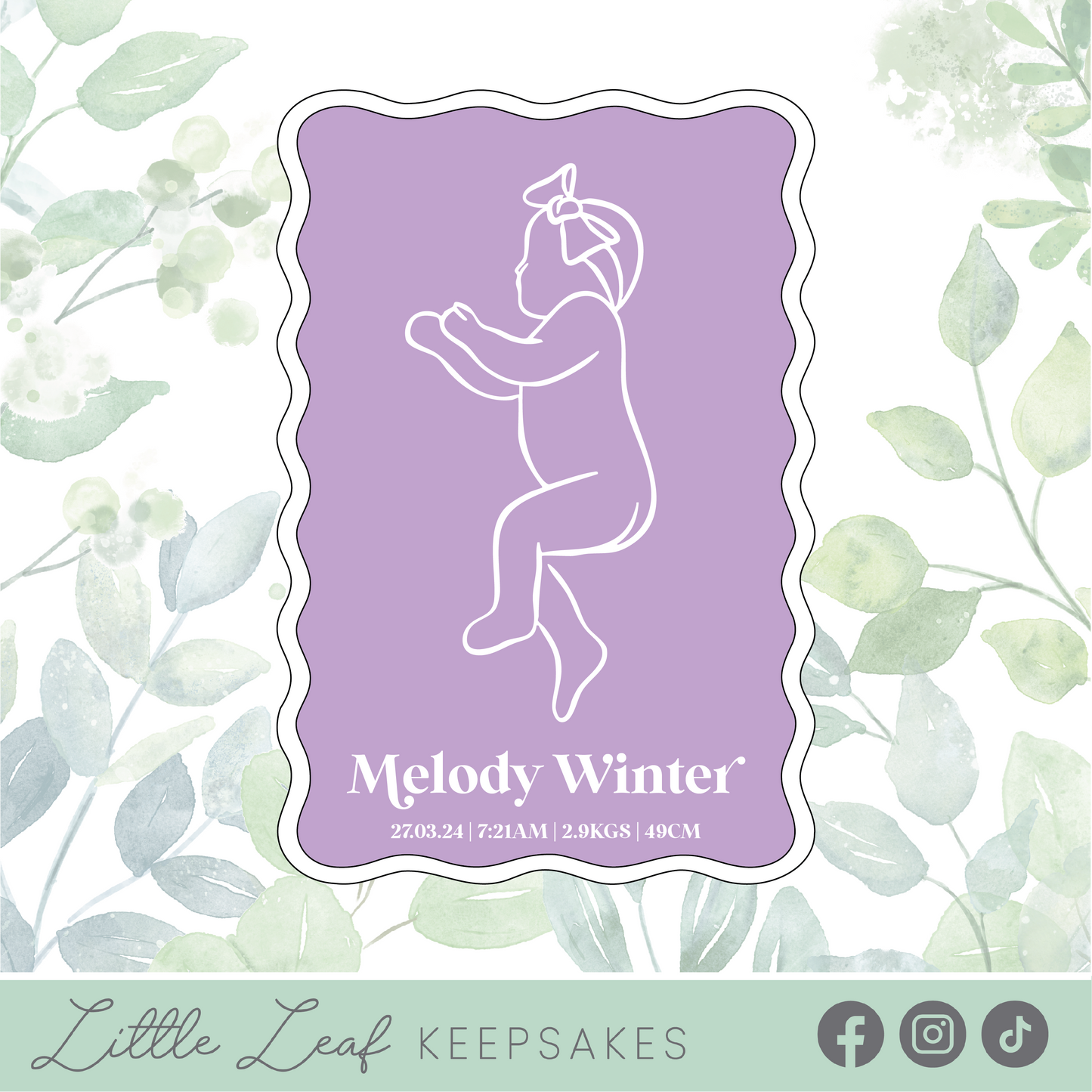 Acrylic 1:1 Scale Baby Plaque