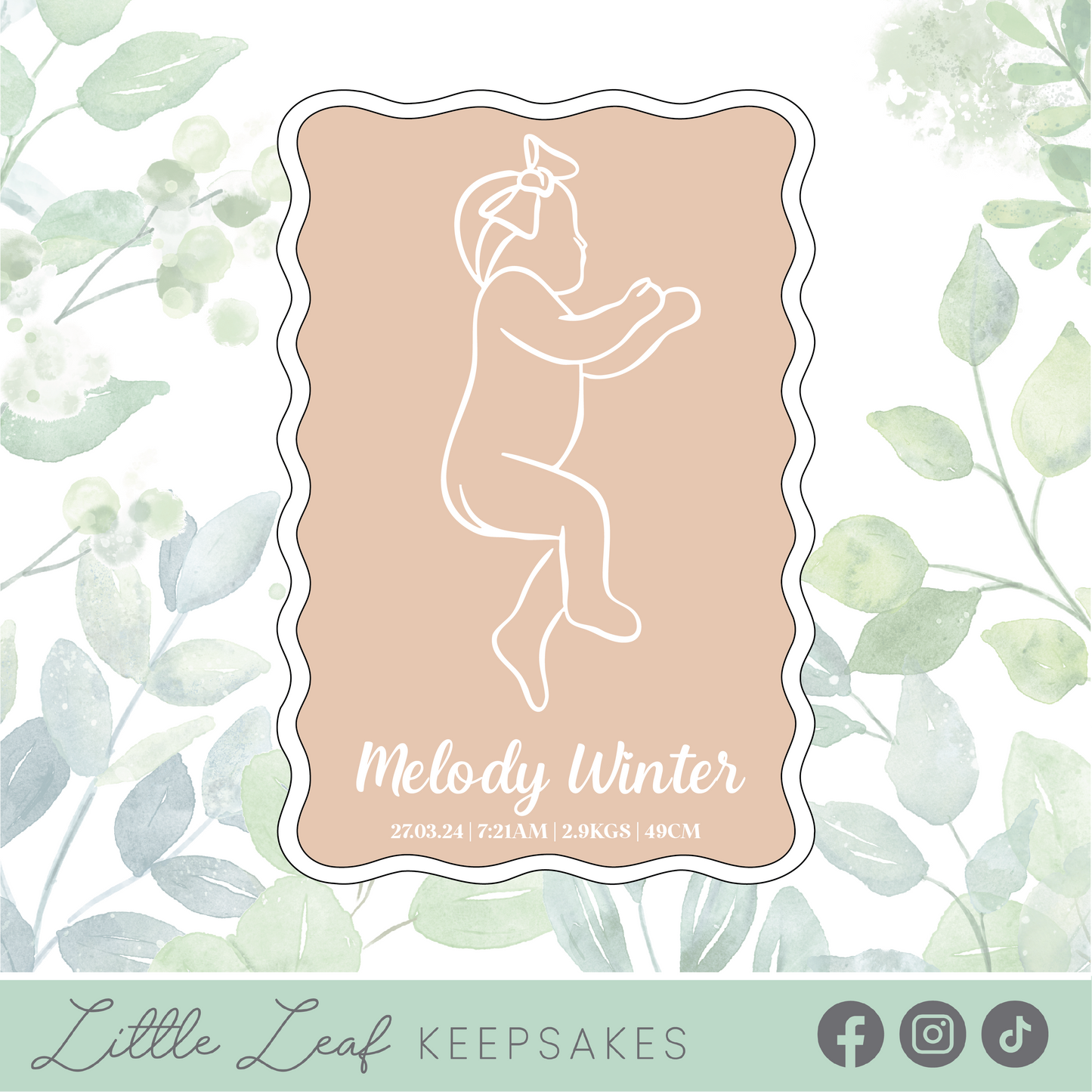 Acrylic 1:1 Scale Baby Plaque