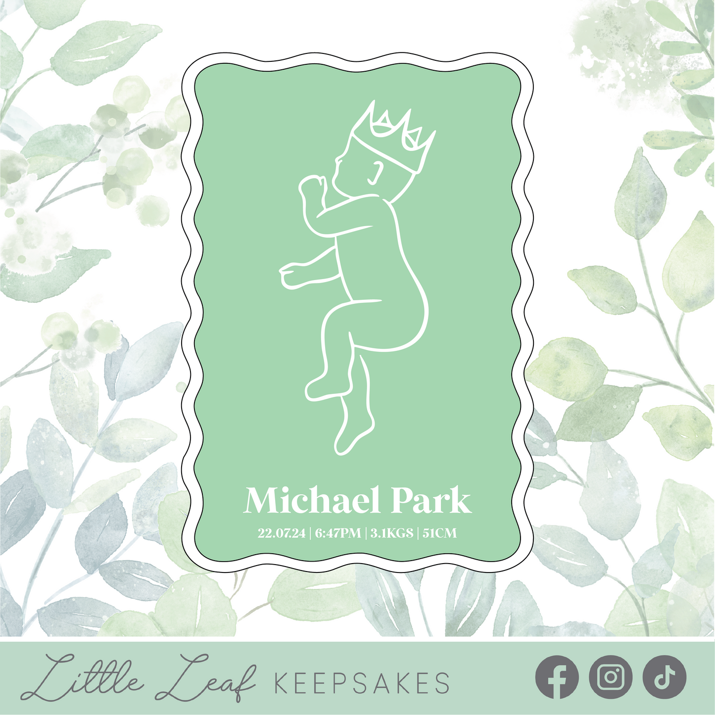 Acrylic 1:1 Scale Baby Plaque