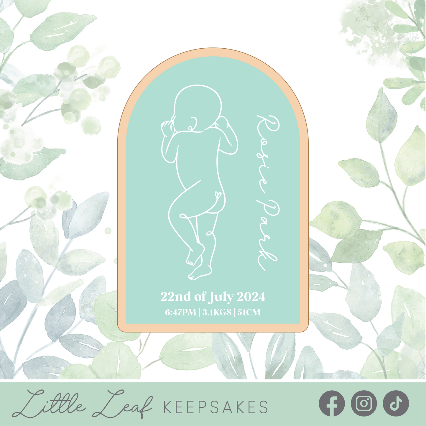 Acrylic 1:1 Scale Baby Plaque