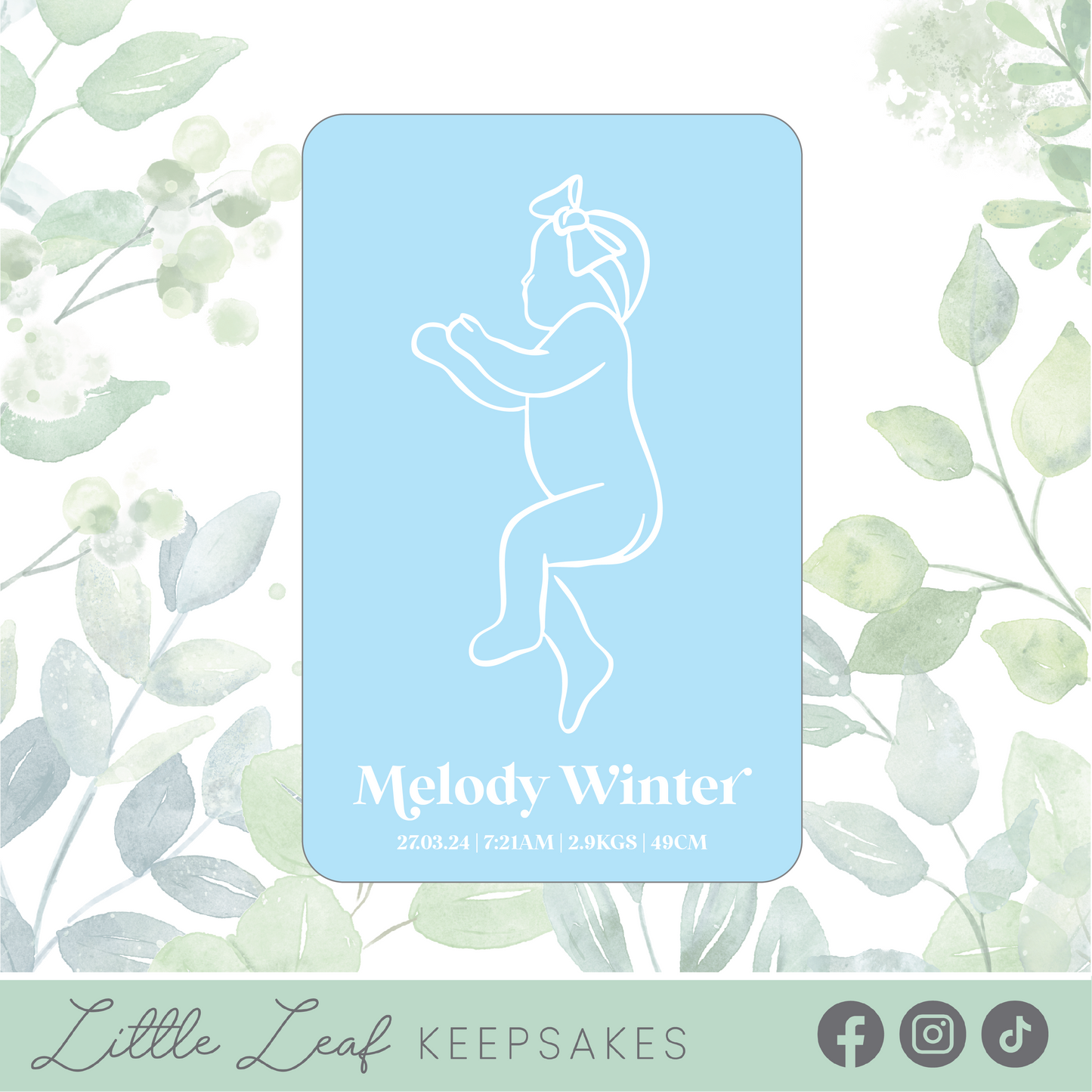 Acrylic 1:1 Scale Baby Plaque
