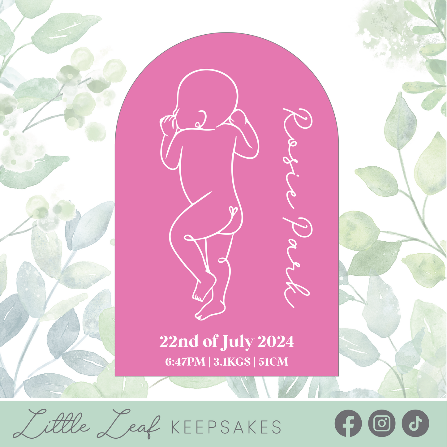 Acrylic 1:1 Scale Baby Plaque
