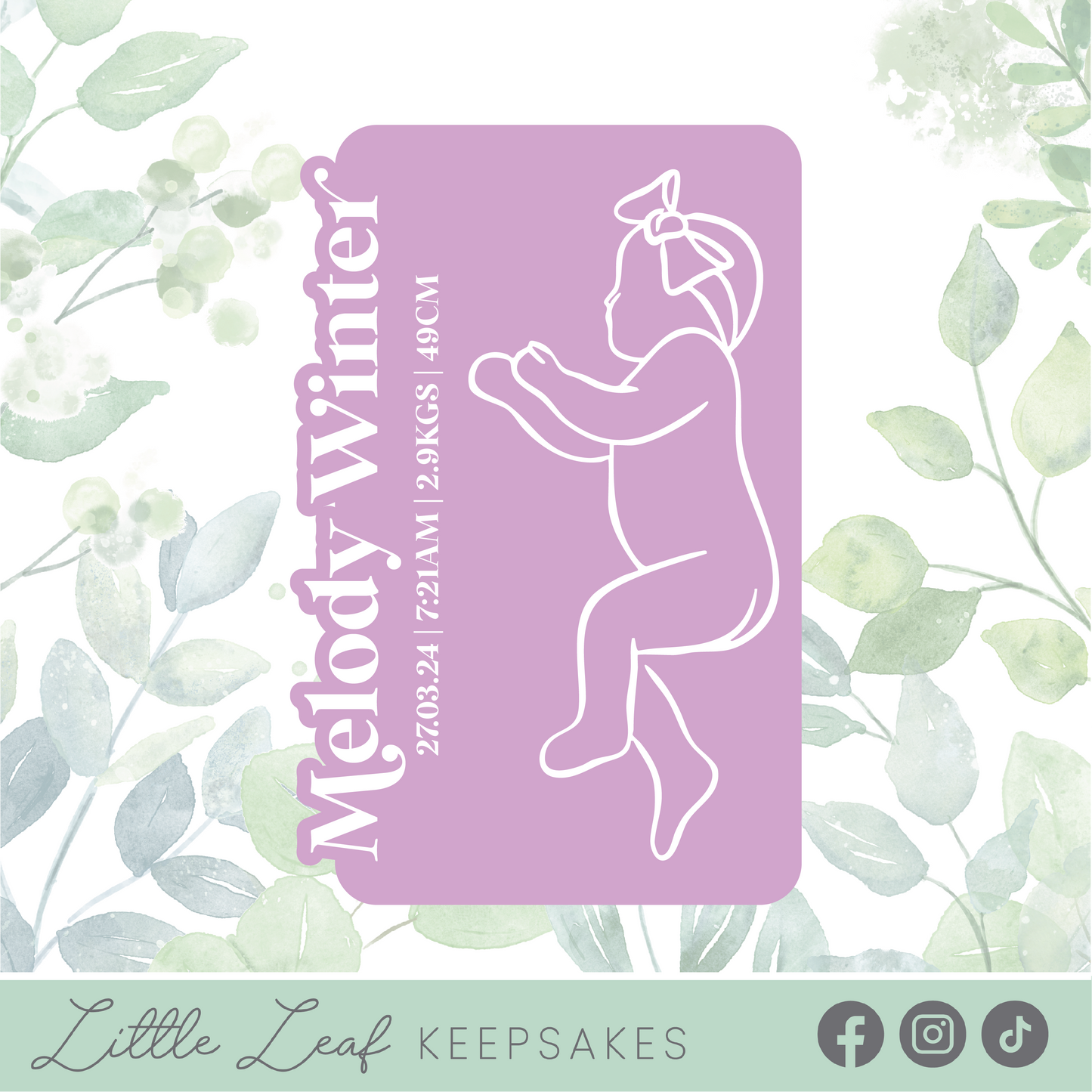 Acrylic 1:1 Scale Baby Plaque