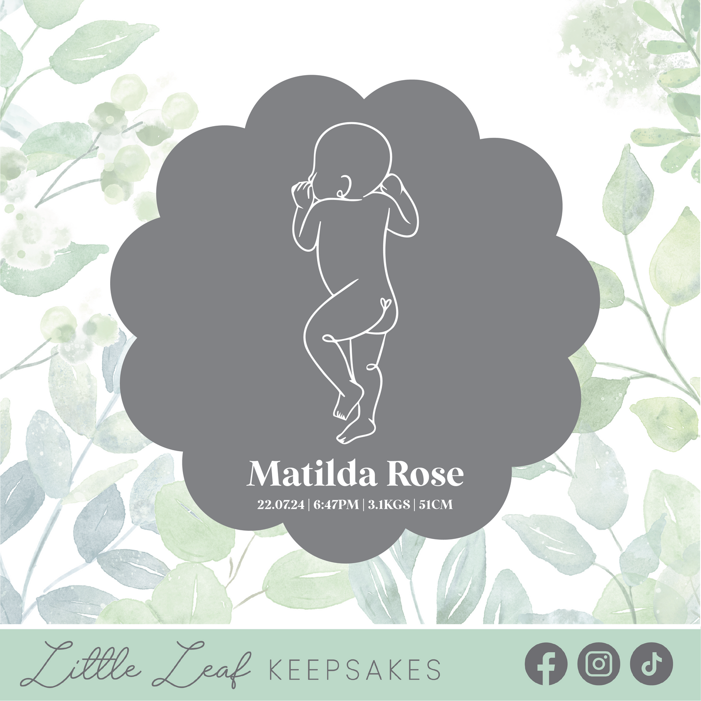 Acrylic 1:1 Scale Baby Plaque