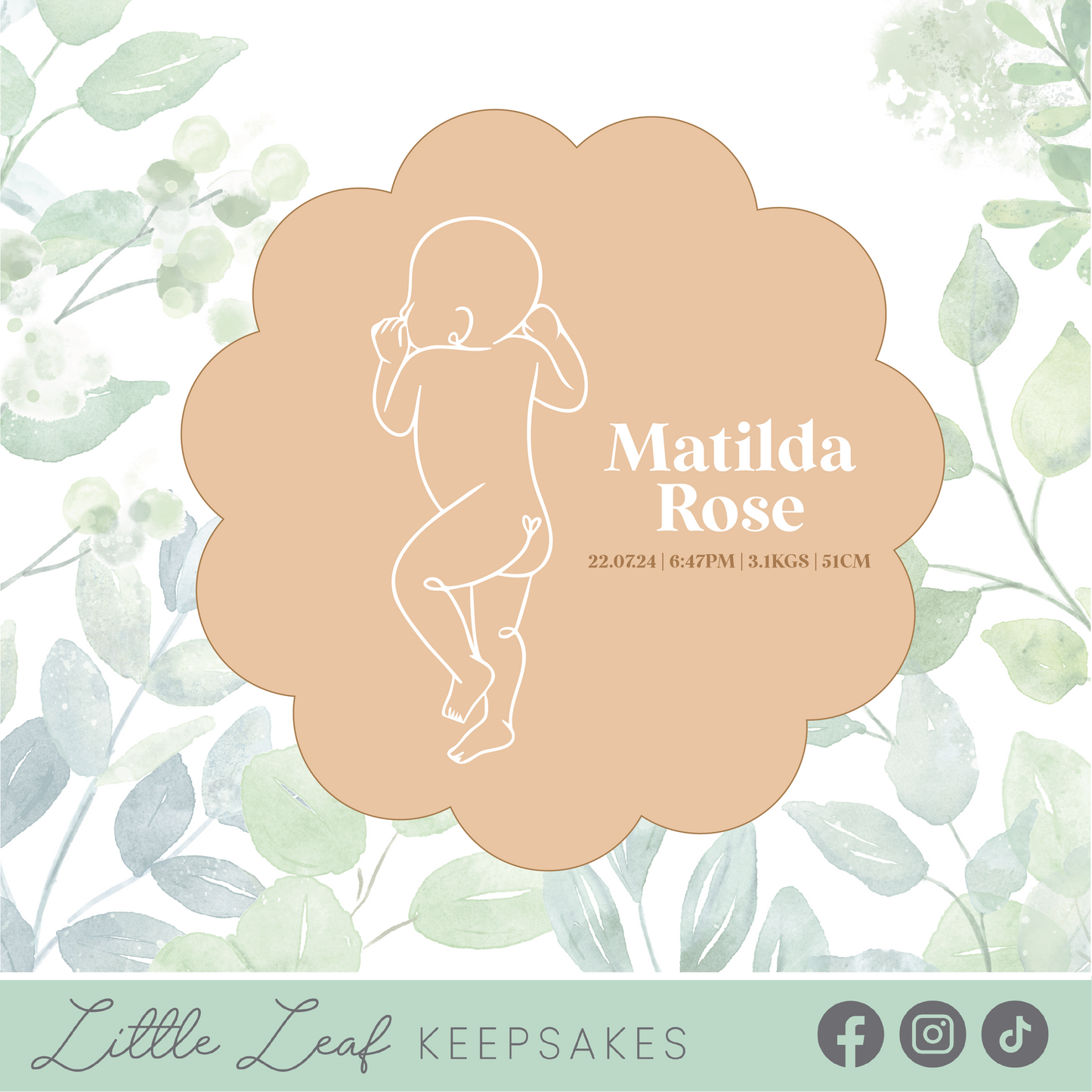 Wooden 1:1 Scale Baby Plaque