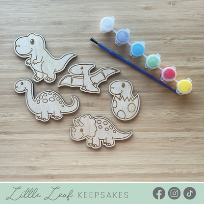 DIY Wooden Painted Dinosaurs