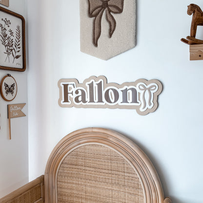 Personalised Children's Bow Themed Name Plaque