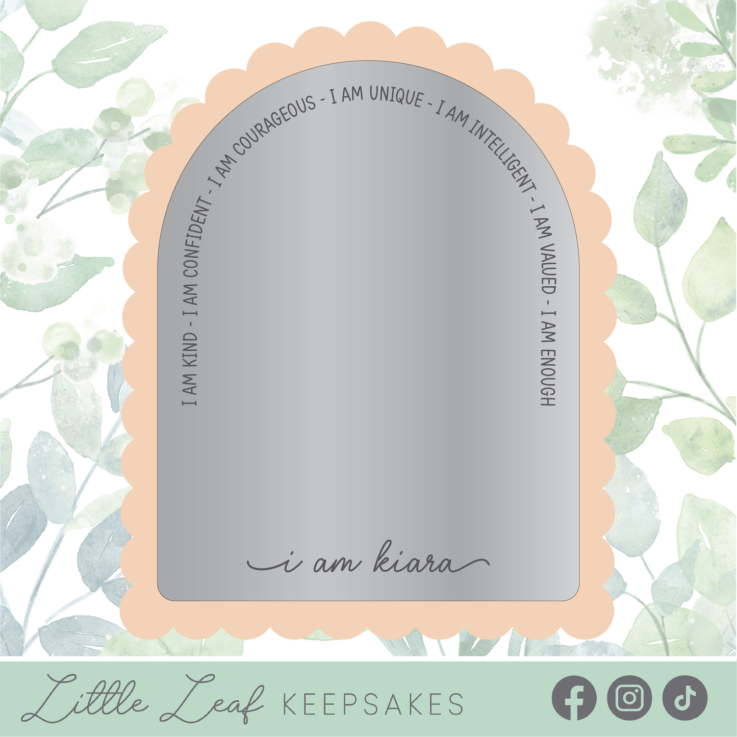 Personalised Scalloped Arch Affirmation Mirror