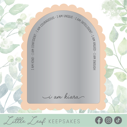 Personalised Scalloped Arch Affirmation Mirror