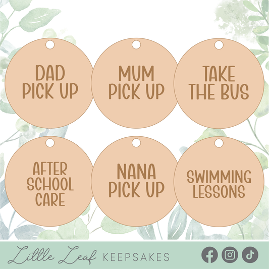 Wooden After School Routine Tags