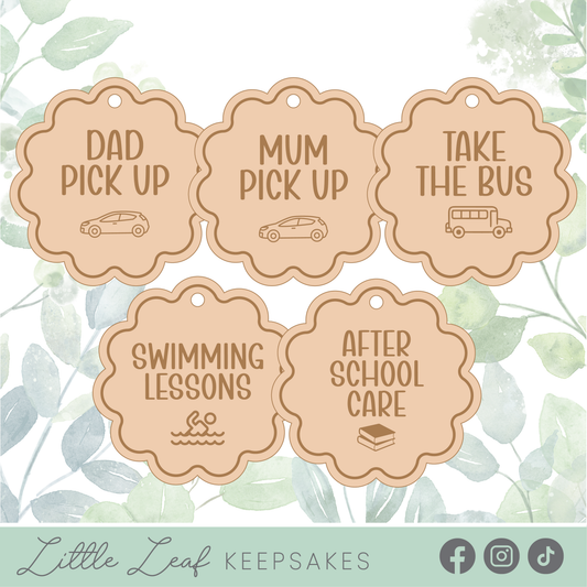 Wooden After School Routine Tags