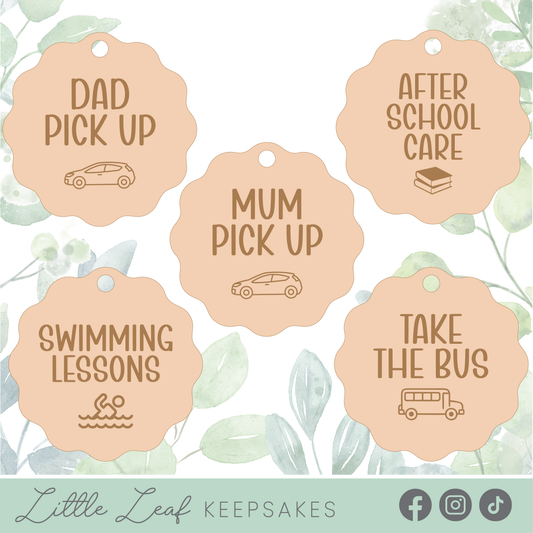 Wooden After School Routine Tags