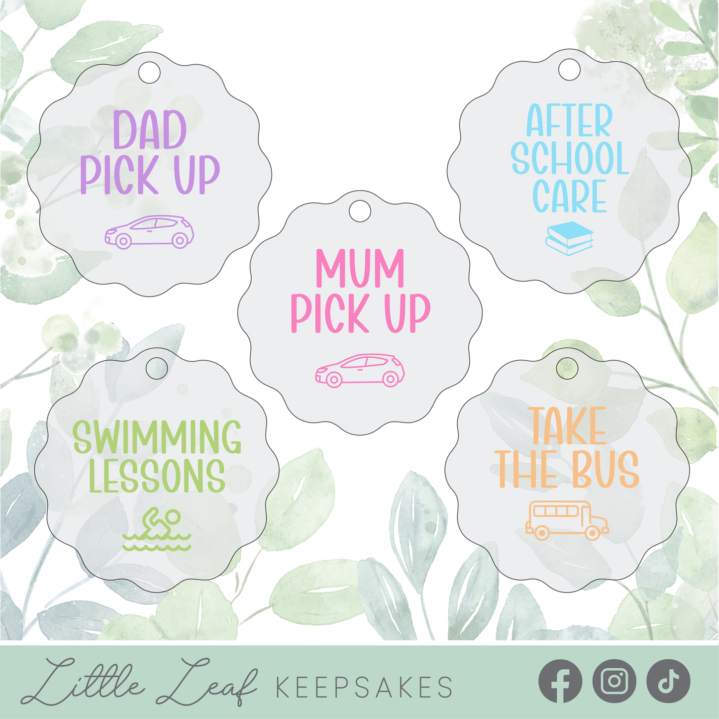 Frosted After School Routine Tags