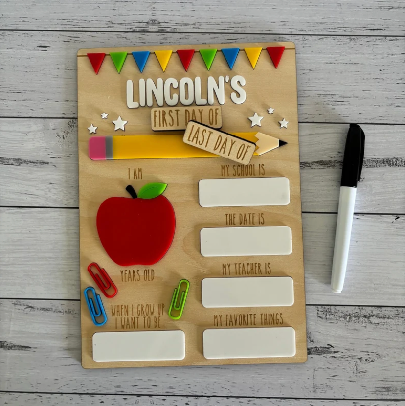 First Day Dry Erase Board - Back to School