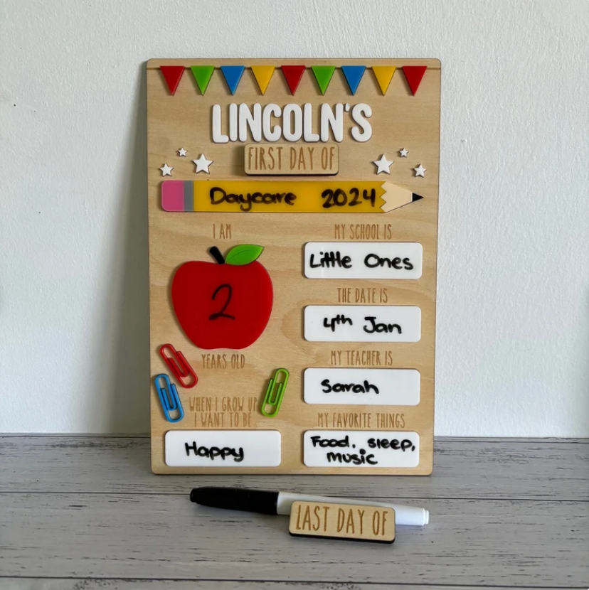 First Day Dry Erase Board - Back to School