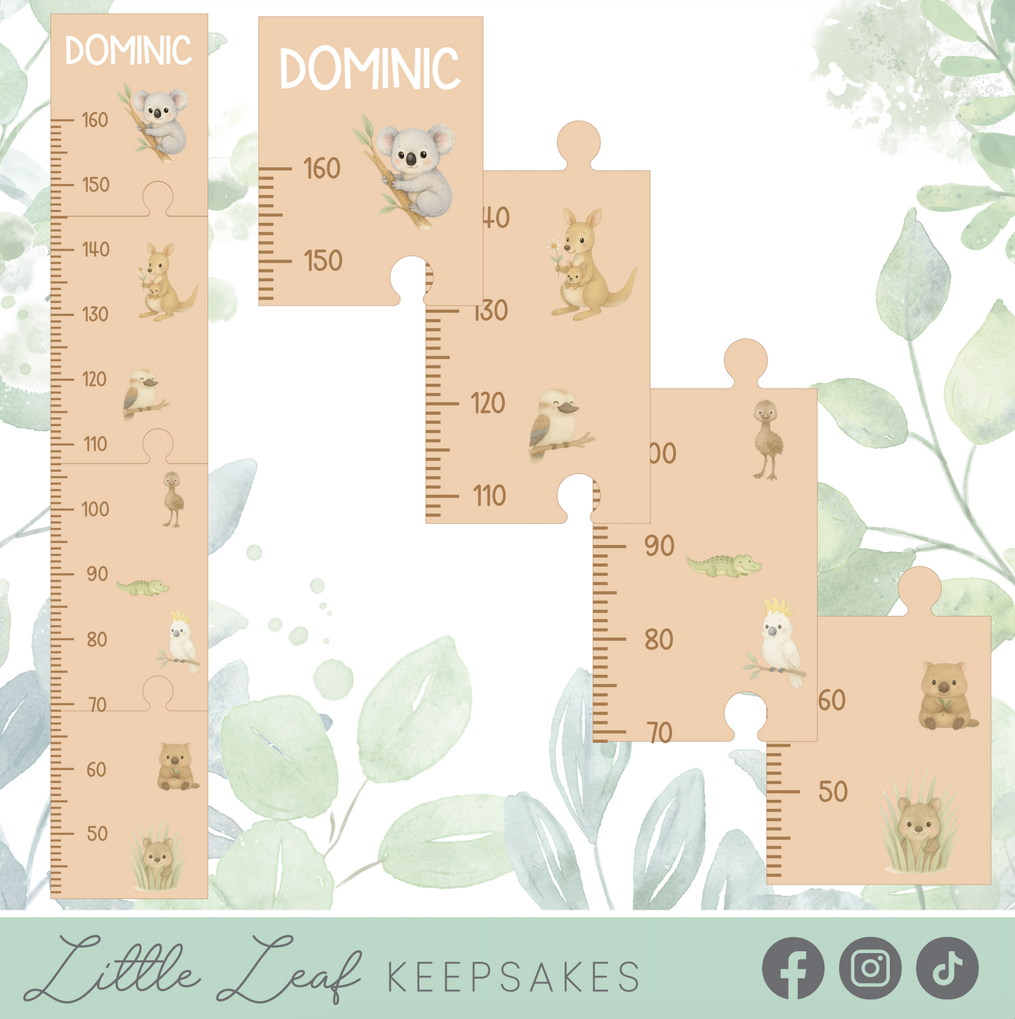 Personalised Australian Animal Growth Chart