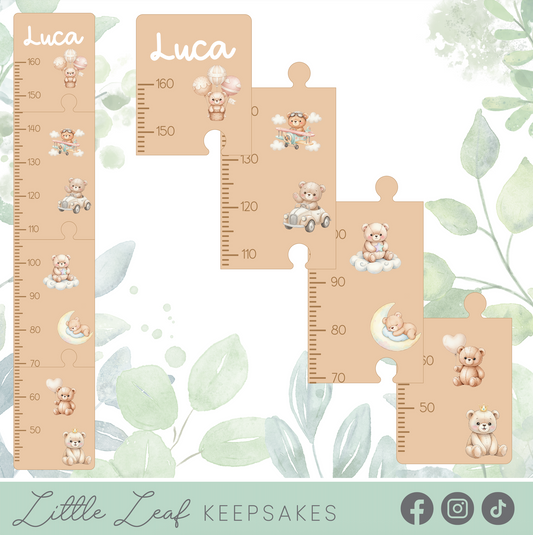 Adventurous Teddy Bear Themed Growth Chart