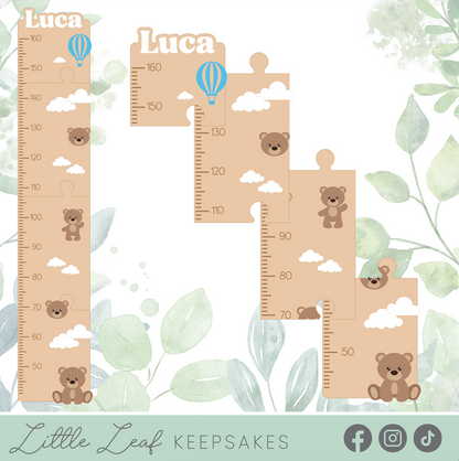 "Up in the Clouds" Personalised Bear & Balloon Growth Chart