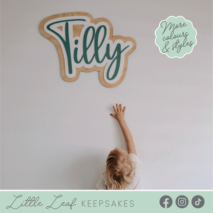 Custom 3D Layered Wood & Acrylic Name Signs