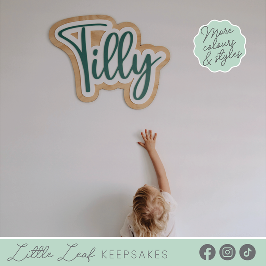 Custom 3D Layered Wood & Acrylic Name Signs