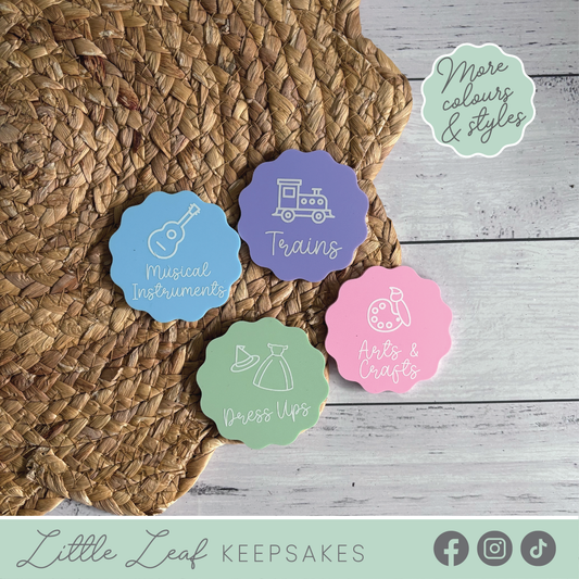 Colourful Kids Custom Toy Storage Tags - 6cm