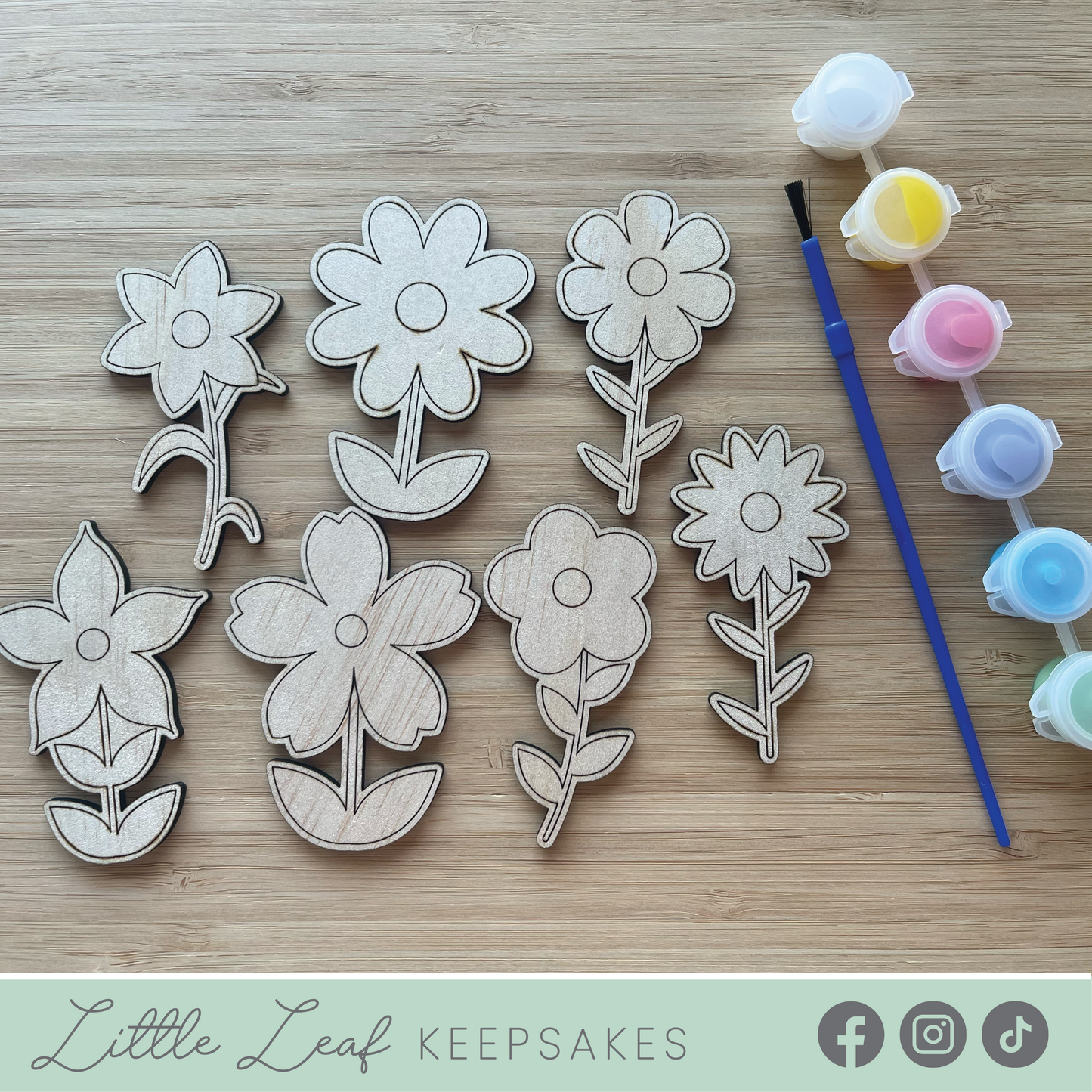 DIY Wooden Painted Flowers
