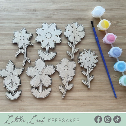 DIY Wooden Painted Flowers