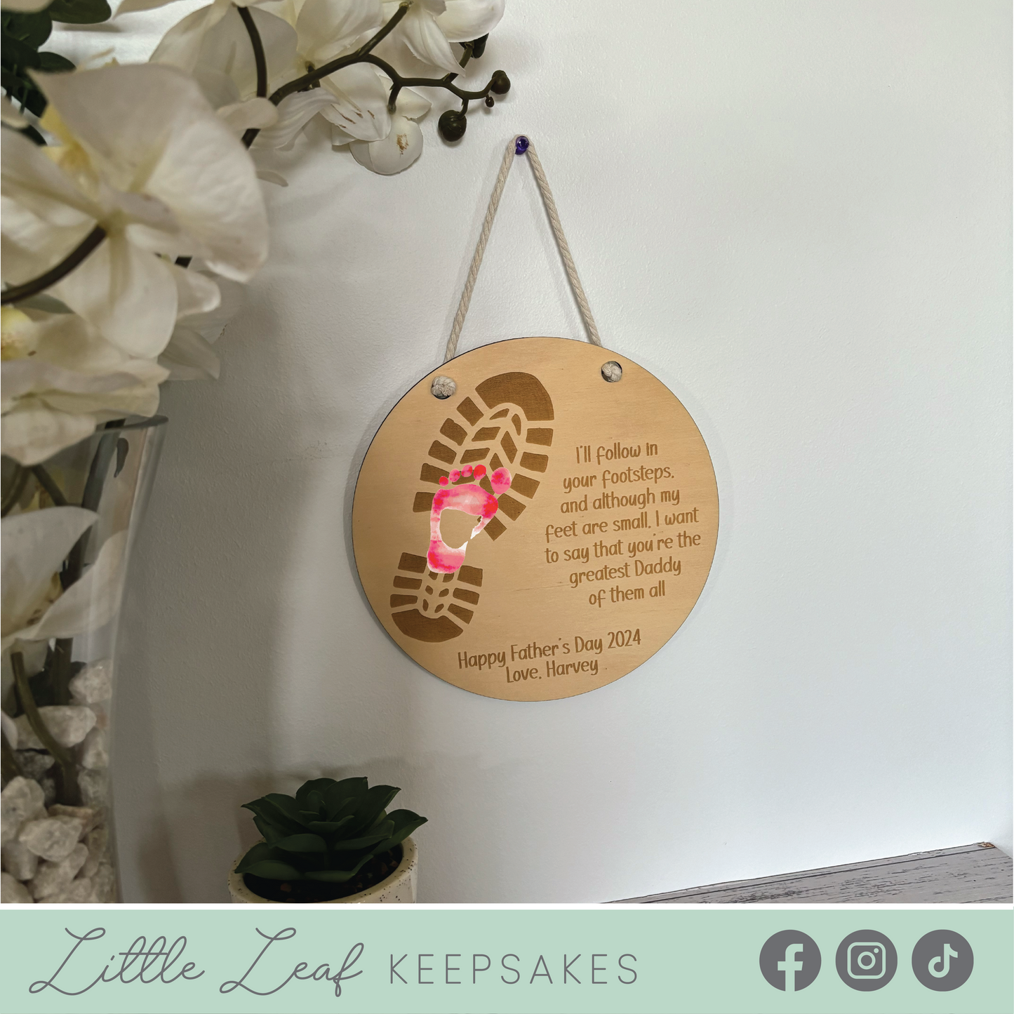 Father's Day Footprint Plaque