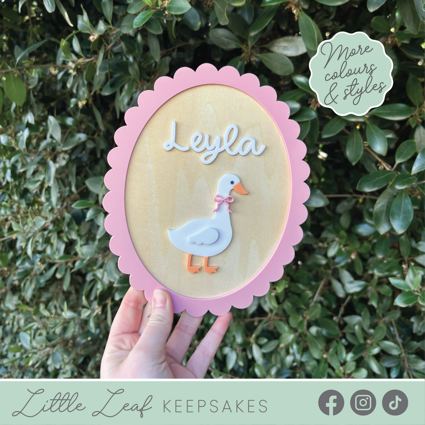 Custom Goose Nursery Name Plaque