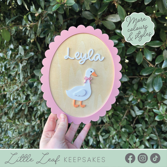 Custom Goose Nursery Name Plaque