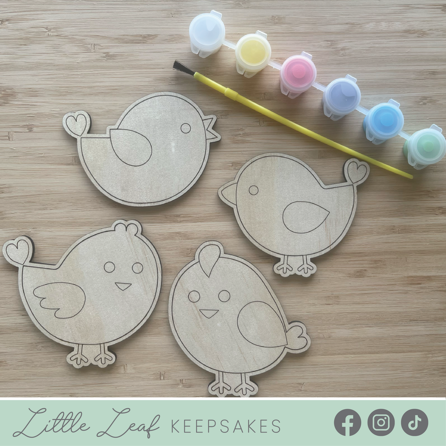 DIY Wooden Painted Birds