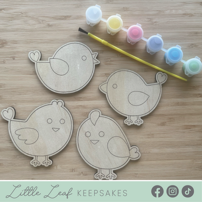 DIY Wooden Painted Birds