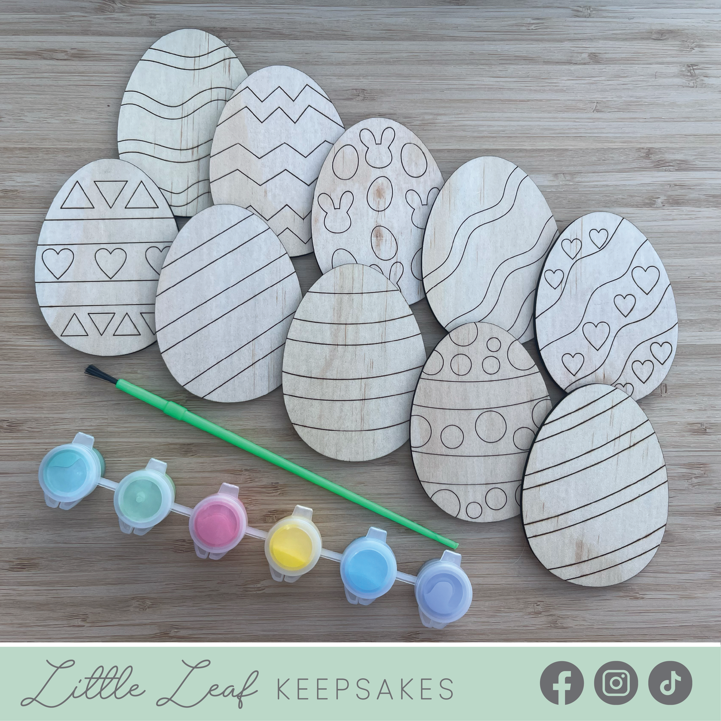 DIY Kids Wooden Easter Egg Painting Set