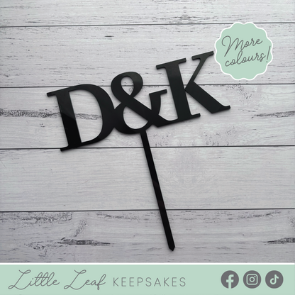 Custom Initials Wedding Cake Topper
