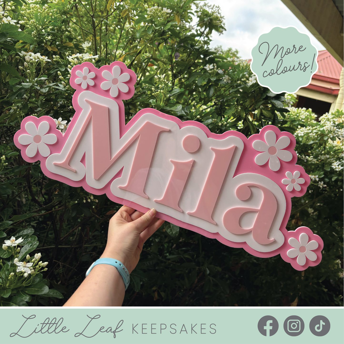 Flower Themed Name Plaque
