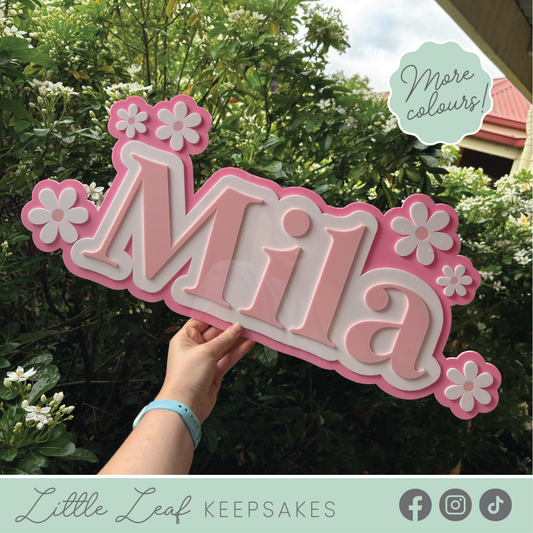Flower Themed Name Plaque