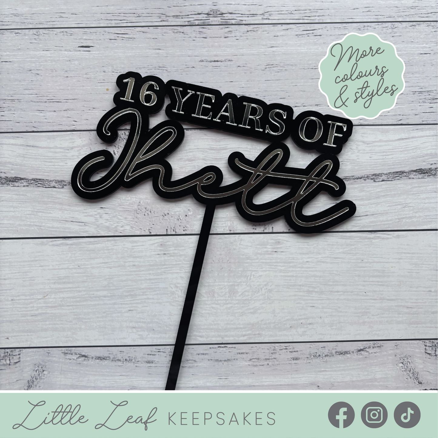 Custom Age Birthday Cake Topper